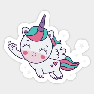 Cute Flying Unicorn Sticker